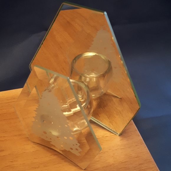 NEW Candle Holder Glass Mirror - Christmss Tree - Picture 9 of 10